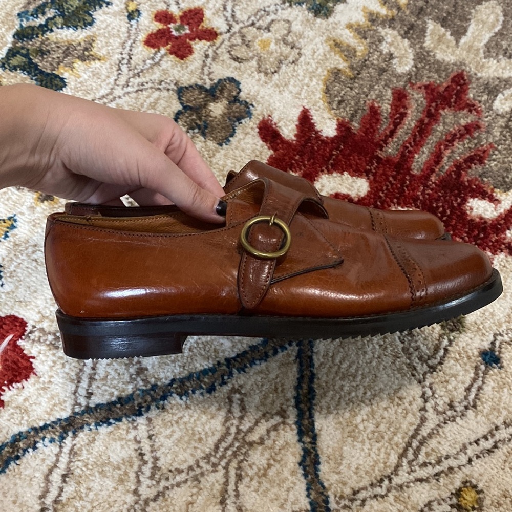 Vintage Italian made genuine leather mary jane style womens dress shoe 38/US7.5